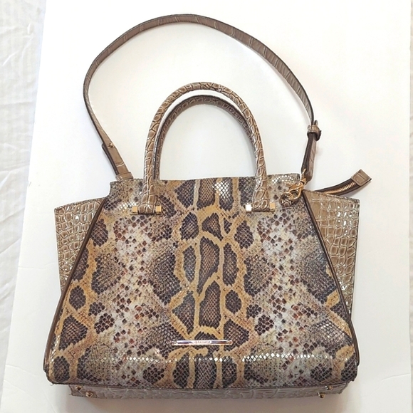 Brahmin Faux Snakeskin Pattern Satchel With Removable Shoulder Strap